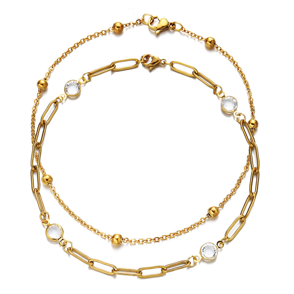 Cadena de Cristal de Acero Inoxidable "Beach Baita" con Estilo