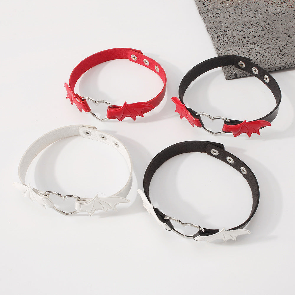 Gothic Punk Vampir Herz Flügel Halskette Choker