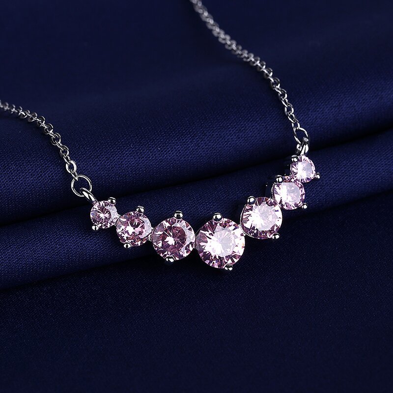 New Zircon Straight Chain Necklace Women's Pendant Collarbone Chain Jewelry