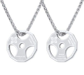 U7 Sport-Schmuck Edelstahl Herren Fitness Hantel Gym Halskette