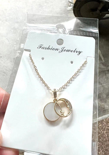 Design Stern Mond Mutter Muschel All-Match Anhänger Halskette
