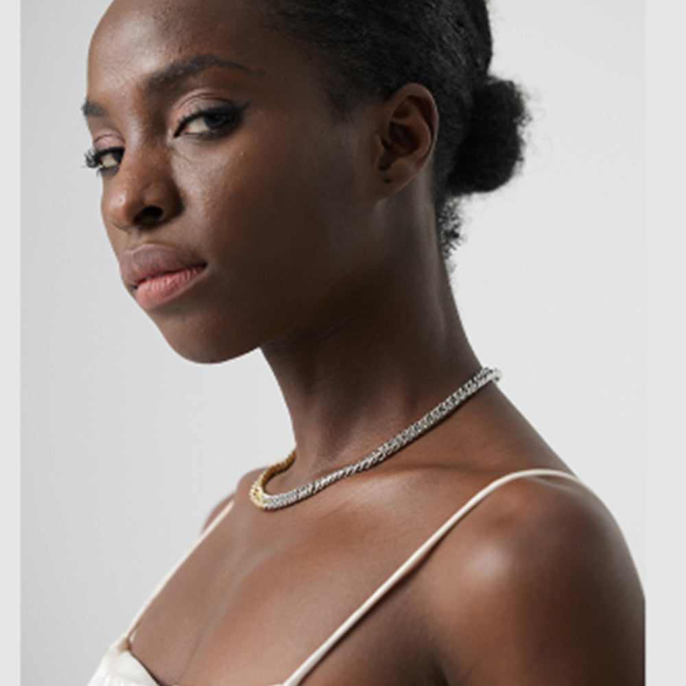 Zweifarbige kubanische Kette Armband