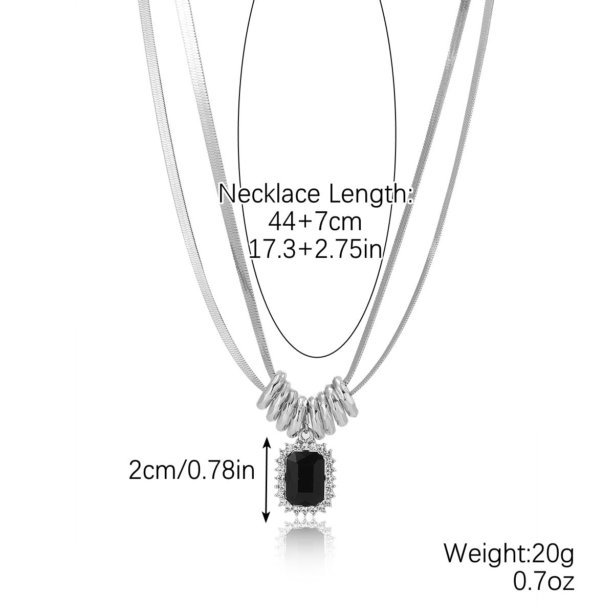 Women's Fashion Simple Color Crystal Pendant Love Necklace
