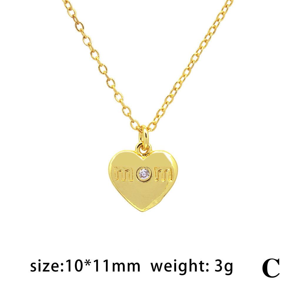 MAMA Muttertag Halskette Geschenk Mode Liebe Mikro Strass