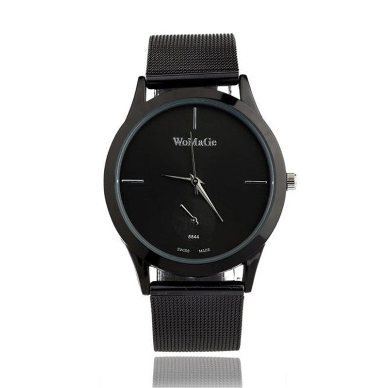Reloj de aleación de moda con correa de malla, unisex, para mujer, estilo minimalista, de cuarzo, relogio feminino, saat, relojes para mujer