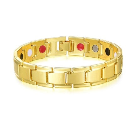 Pulsera de titanio magnética 4 en 1 de bioenergía para hombre, pulsera retorcida magnética saludable para la artritis