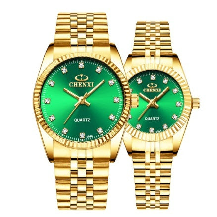 Reloj de pareja dorado para hombres
