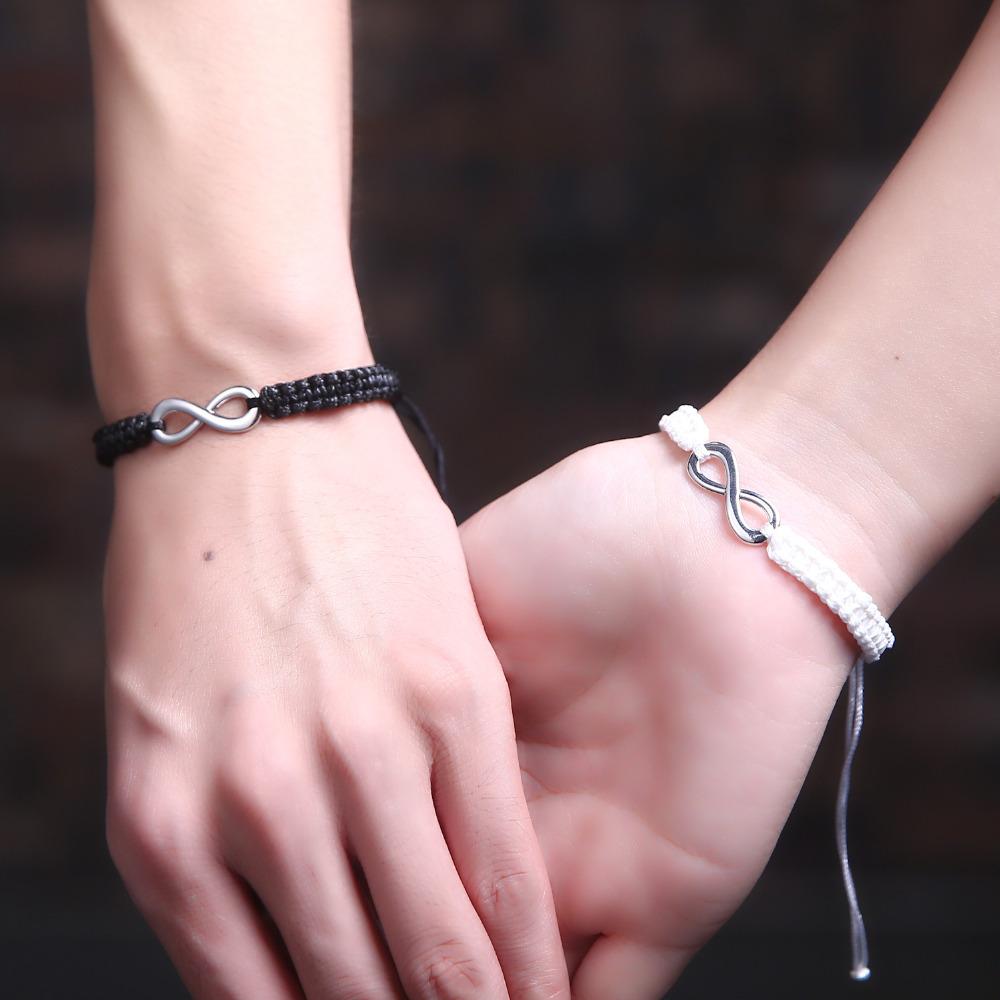 Pulseras tejidas a mano para parejas, regalo para novias, pulsera de joyería para mujer