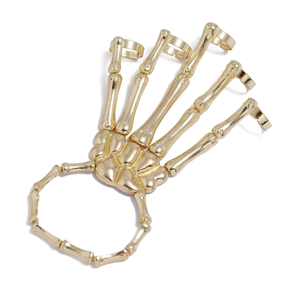 Punk übertriebene Metalltextur Doppelfinger Geisterhand Totenkopf Armband