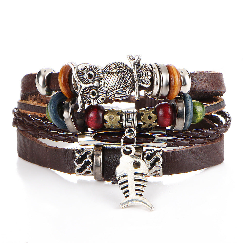 Pulsera trenzada artificial de estilo étnico bohemio