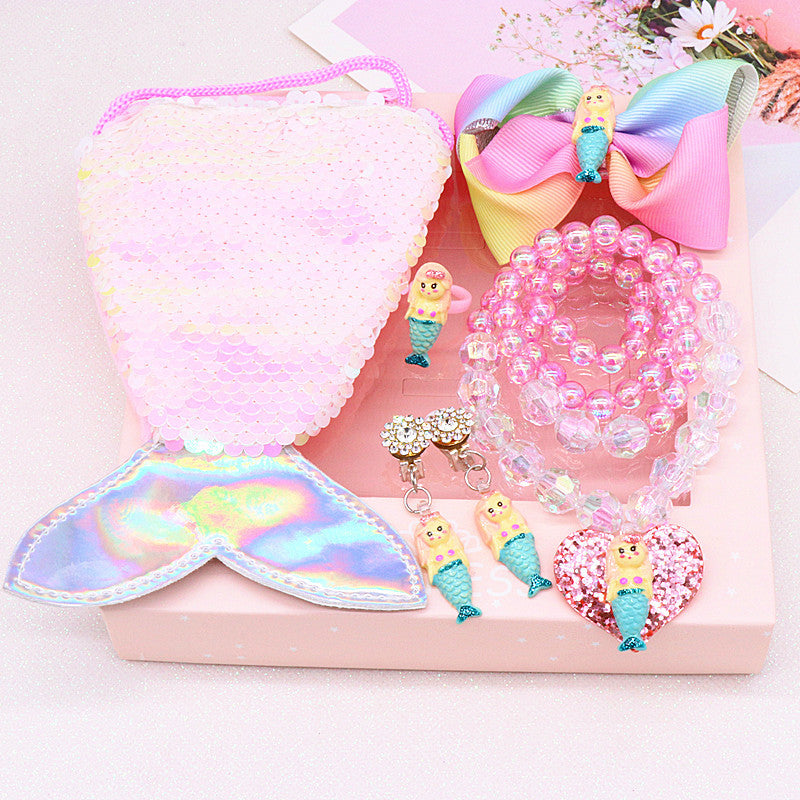 Kinder Meerjungfrau-Halskette-Armband-Schmuckset