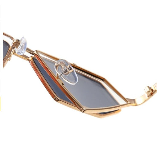 Tidal Netto Rot vibrierende Sonnenbrille Retro Damenmodelle Damen Persönlichkeit Koreanische Version Sonnenbrille elegante runde Gesichts-Neue Brille