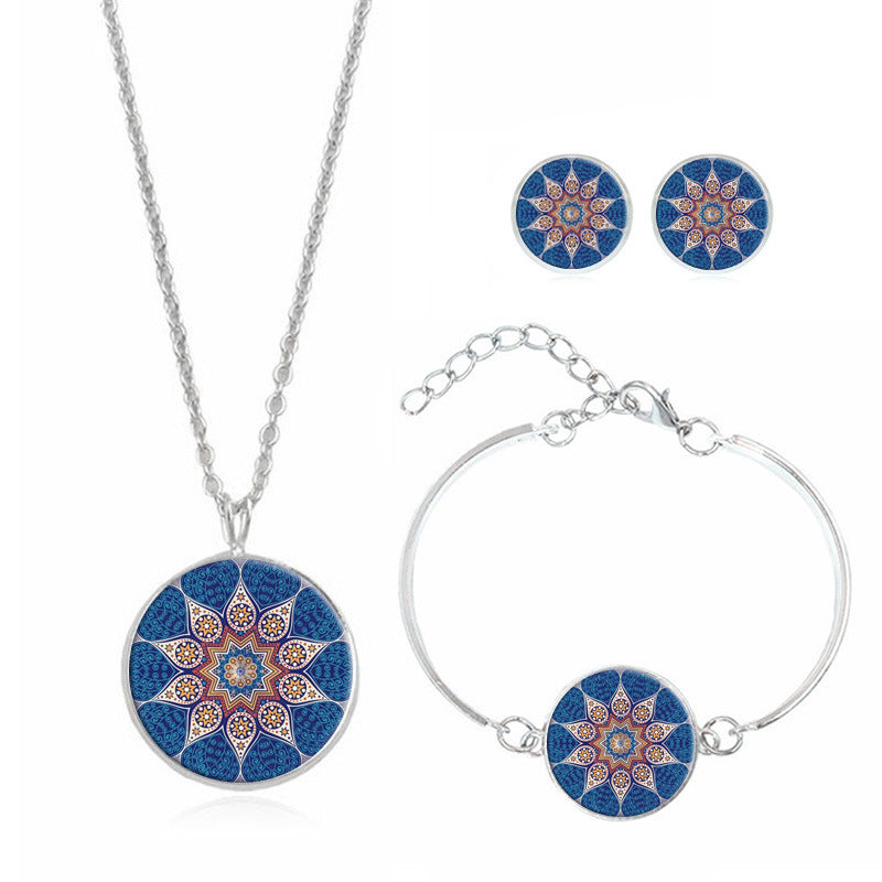 Mandala-Blumen-Zeit-Edelsteinkette