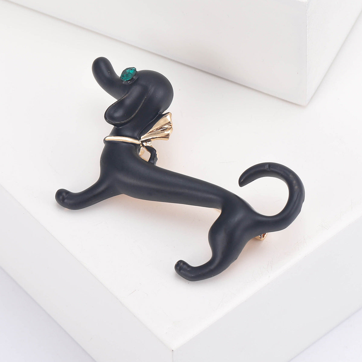 Niedliche tropfende Ölwursthund-Tiermotiv-Anstecknadel im einfachen Stil, Brosche, Ornament