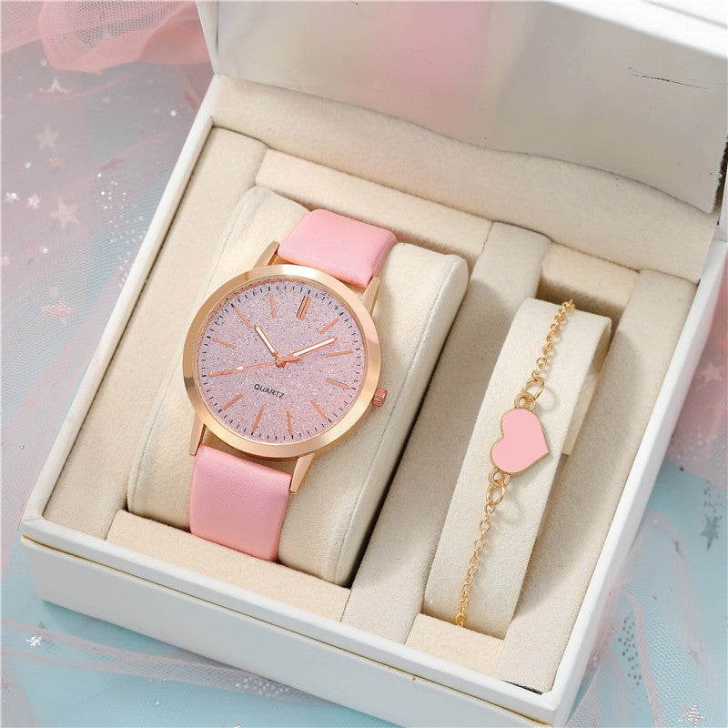 Conjunto de reloj de cuarzo de mujer con puntero redondo