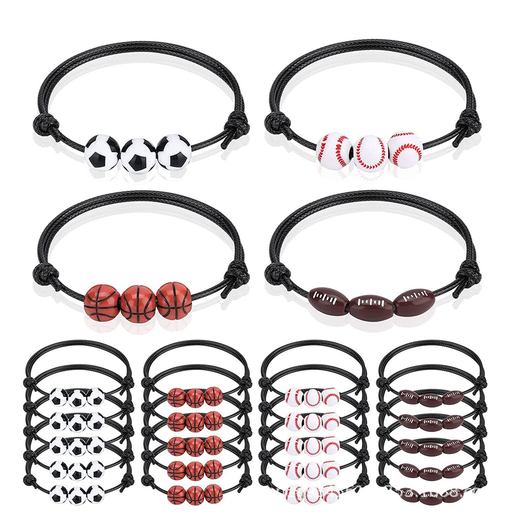 Schmuck Flechtarmband Basketball Football Rugby Softball Perlen
