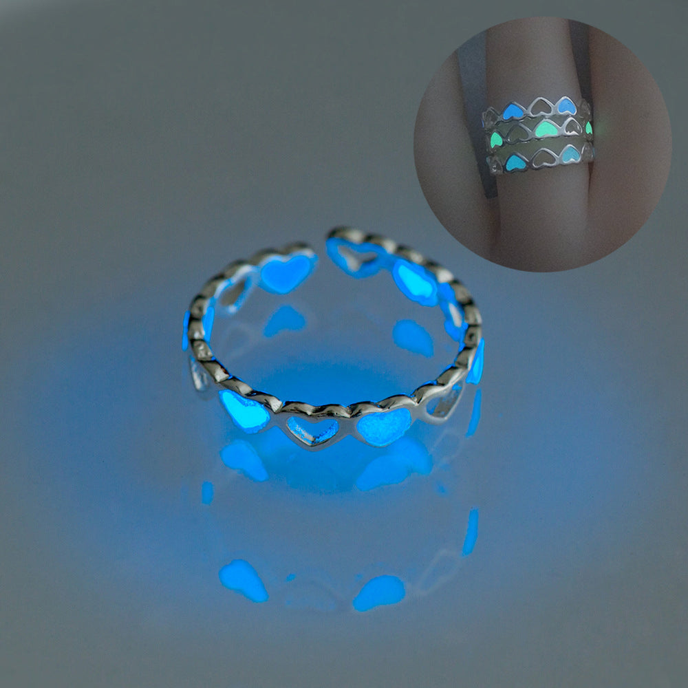 Anillo Corazón Luminoso Ajustable que Brilla en la Oscuridad