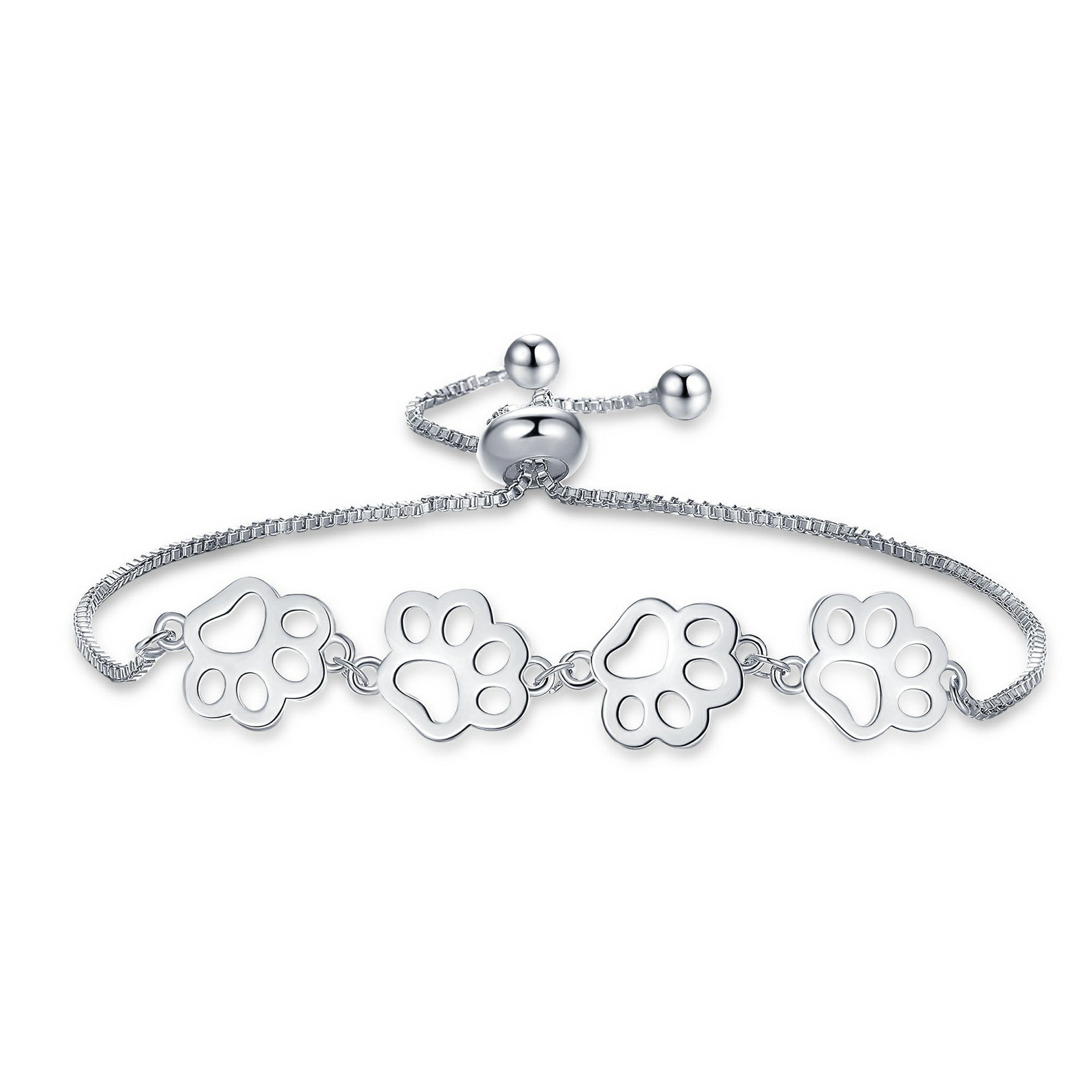Womens Stylish Minimalist Paw Print Bracelet