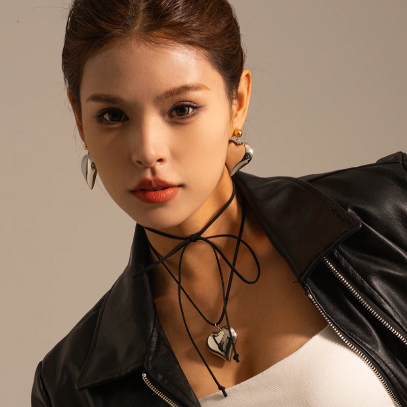 Gold Plated Stainless Steel Smooth Love Heart Necklace Series Hypo-Allergenic Tarnish Water Resistant Chunky Women Jewelry