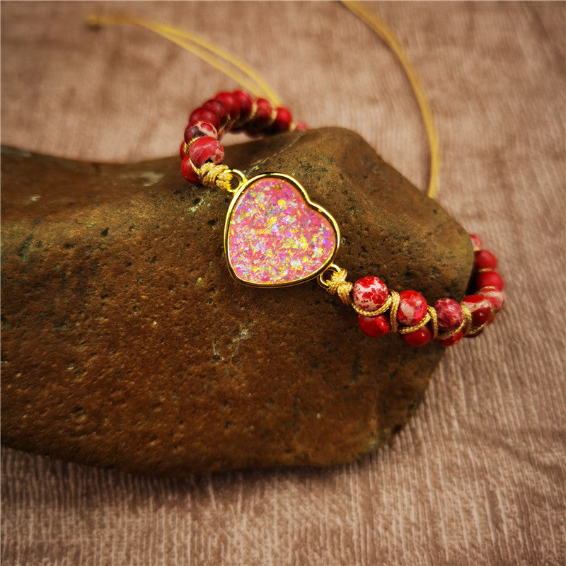 Colorful Heart Accessories Stylish Stone Bracelet