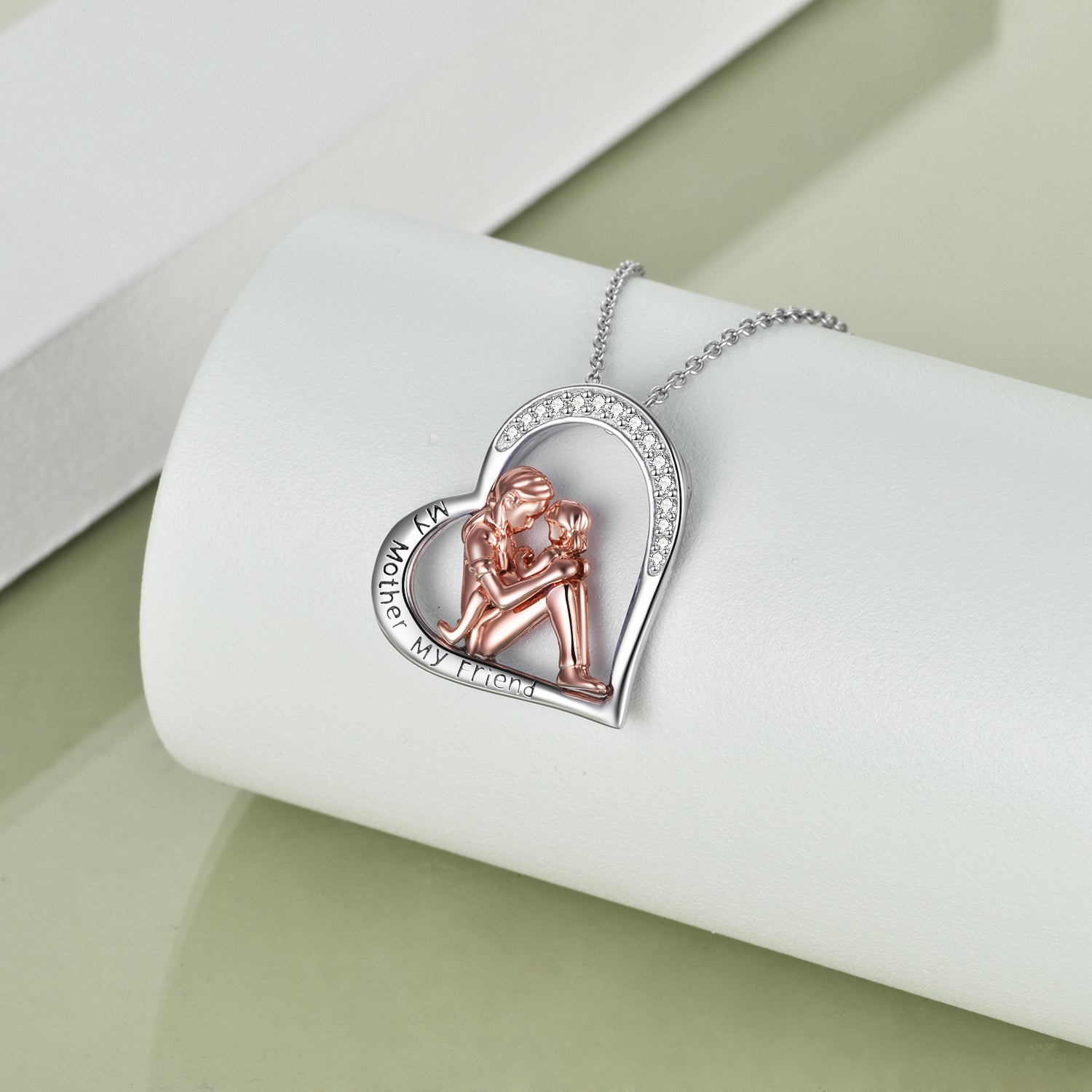 Mutter-Tochter-Halskette 925 Sterling Silber Gravur "Meine Mutter, meine Freundin" Schmuck Muttertagsgeschenke Geburtstagsgeschenke für Mama von Tochter