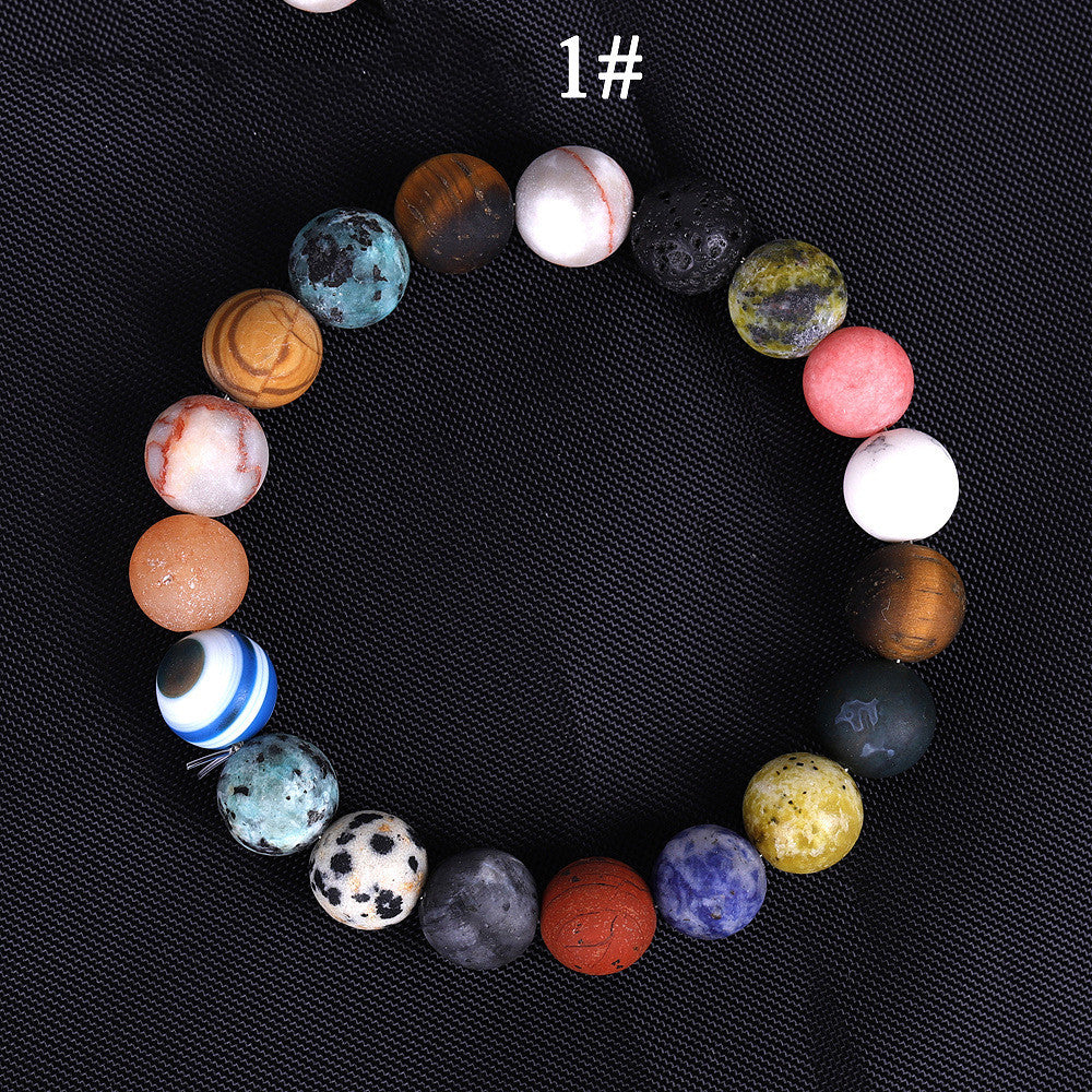 Sonnensystem Acht Steinplaneten Armband Planeten Naturstein Mala Perlen Armband Für Männer Frauen Handgemachtes Universum Solar Chakra Armband Schmuck