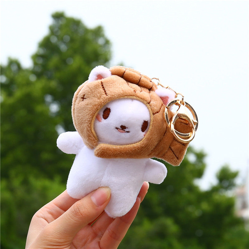 Llavero - Muñeco de peluche de mosquetón, aspecto lindo y encantador, pollito, gato, perro, oso, nube, gamberro