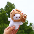 Llavero - Muñeco de peluche de mosquetón, aspecto lindo y encantador, pollito, gato, perro, oso, nube, gamberro