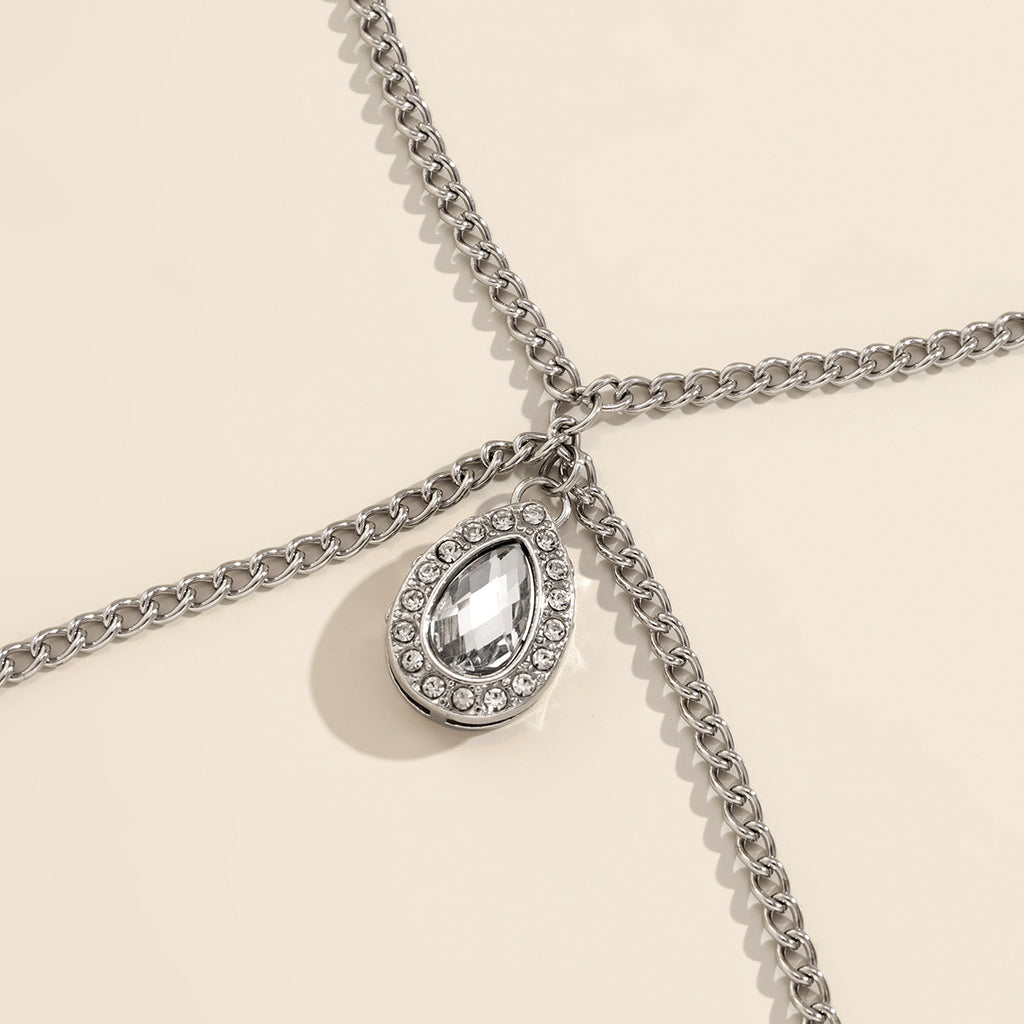 Collar de aleación con gotas sencillas de joyería y diamantes
