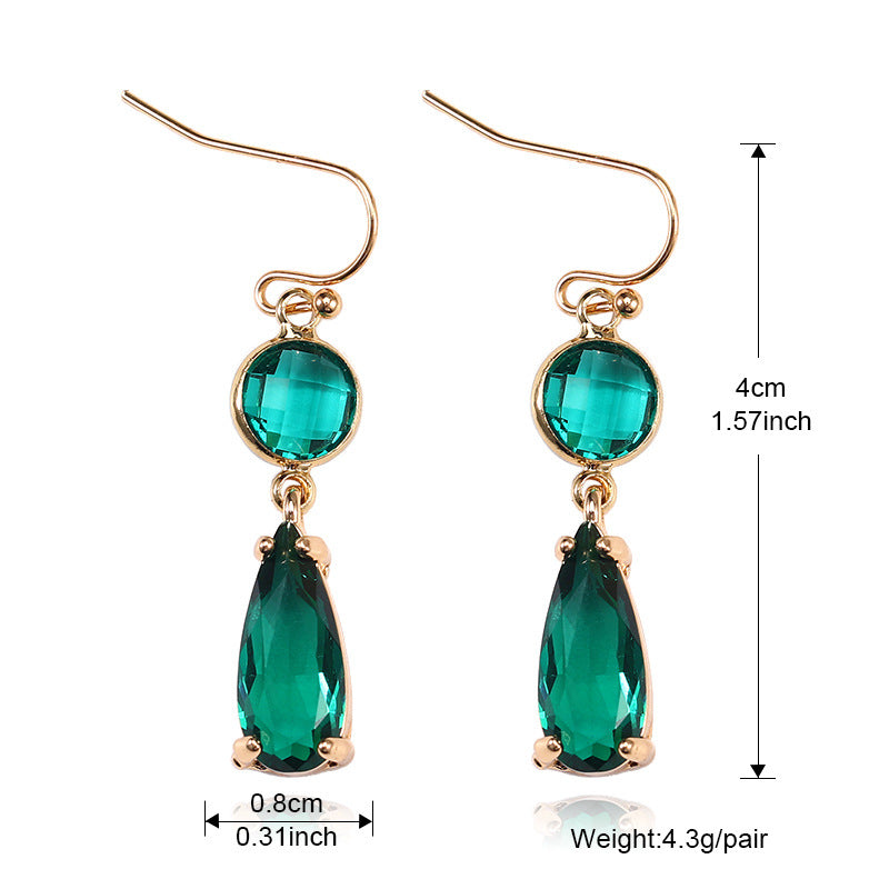Pendientes de cobre con cristal K9 multicolor de diseño geométrico