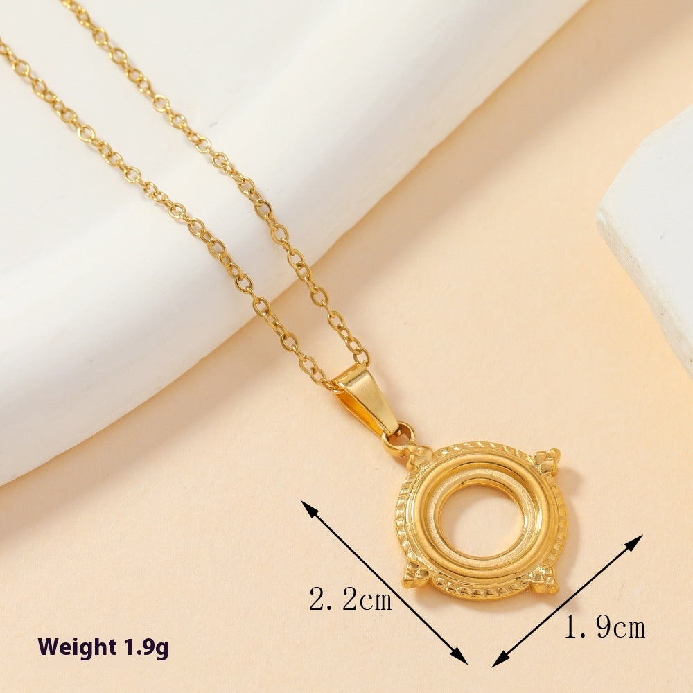 Einzelanhänger Mode Persönlichkeit Edelstahlguss Ornament Weizenanhänger Geometrische Hohlquadrat Halskette DIY Zubehör