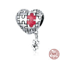 Liebes-Puzzle 925 Silberperlen Herzförmige DIY Armband Accessoires