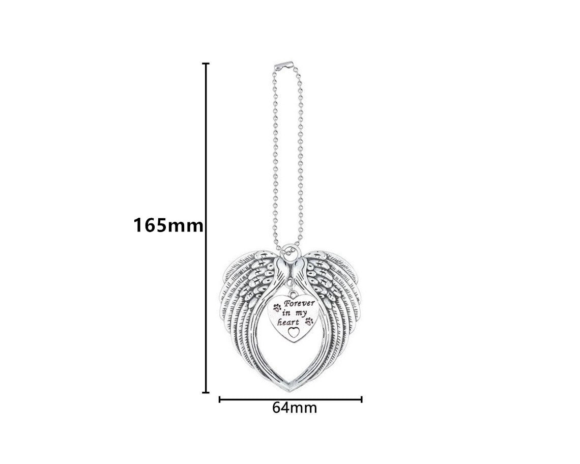 Forever In My Heart Pet Commemorative Wings Car Rearview Mirror Christmas Tree Pendant