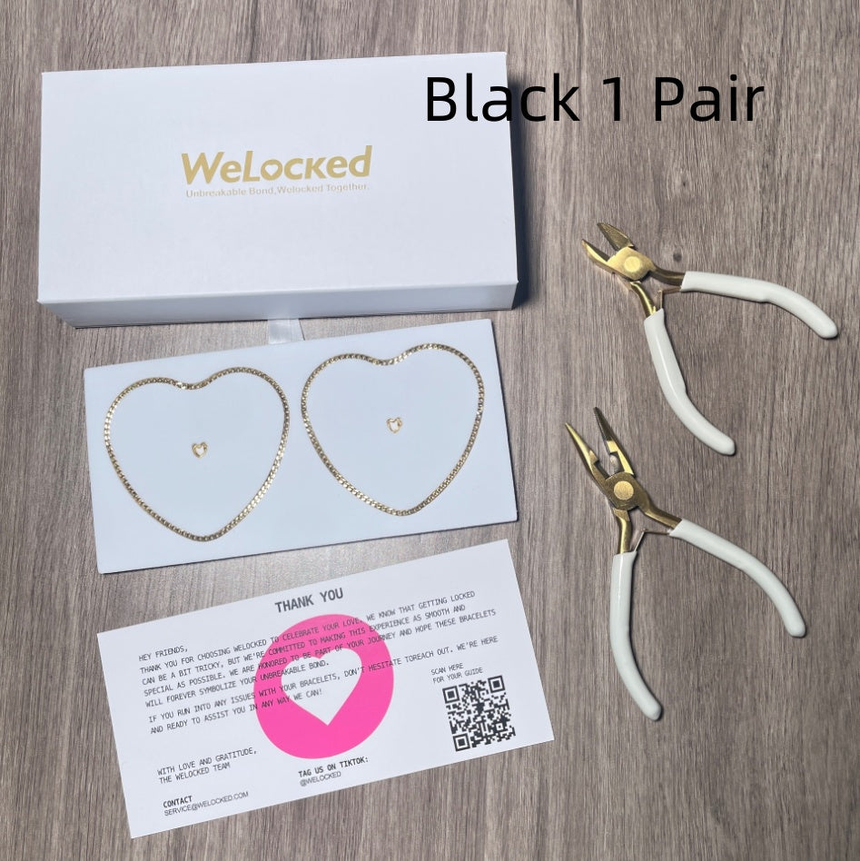 Couple Bracelet 925 Silver Eternal Lock Cutting Pliers Suit