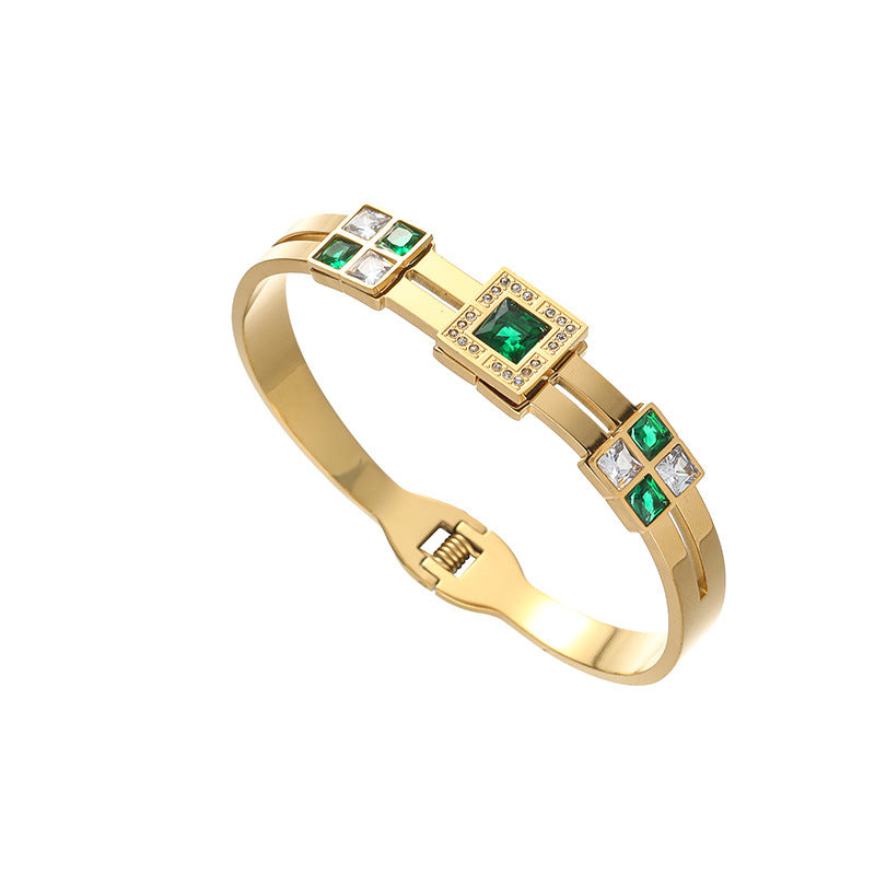 Pulsera de Lujo Bañada en Oro de 18K de Acero de Titanio de Cuerpo Entero
