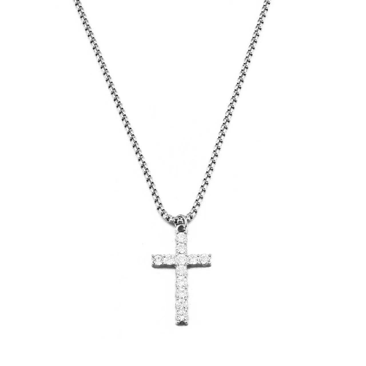 Street Diamond Cross Necklace For Men