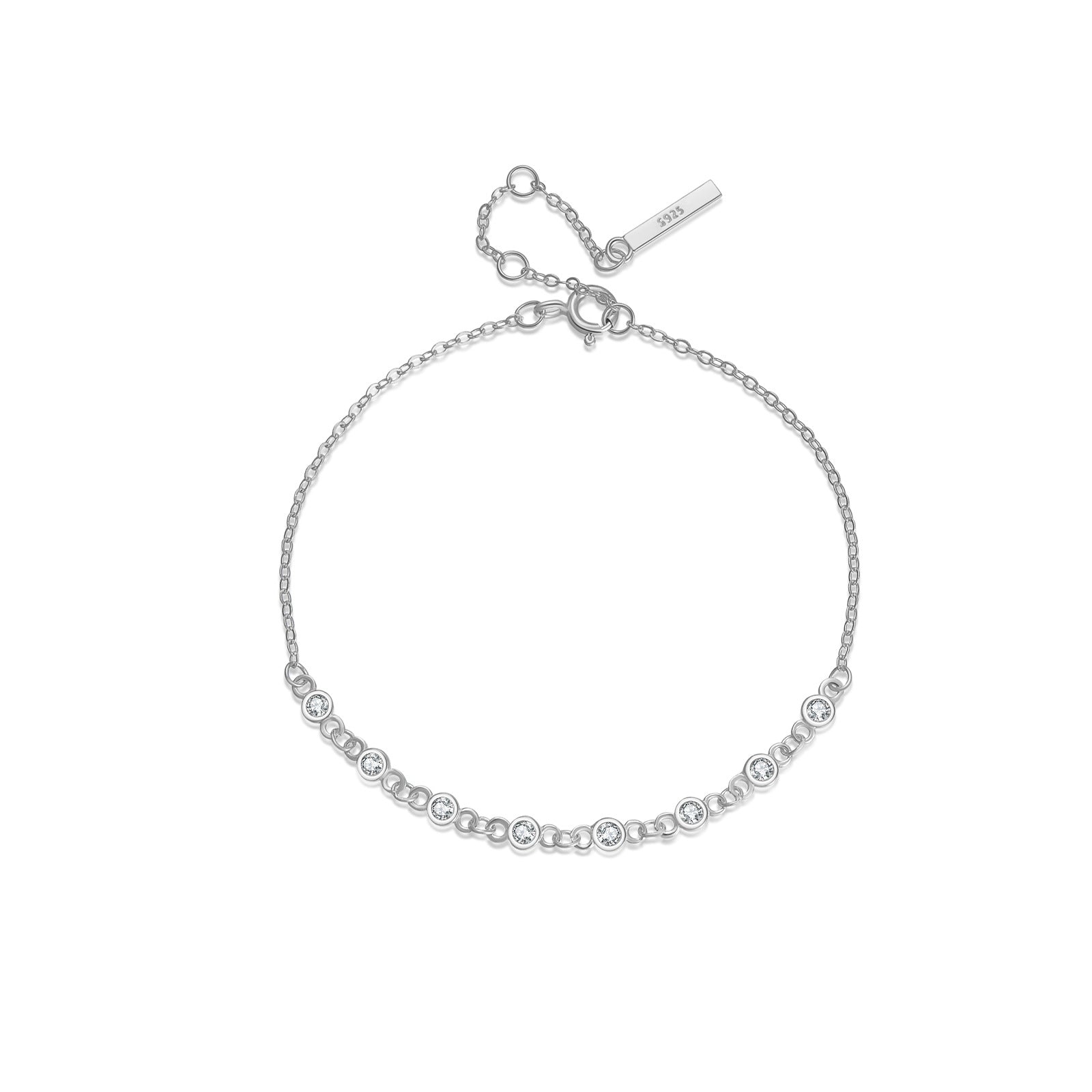 Pulsera de diamantes ligera, lujosa y sencilla