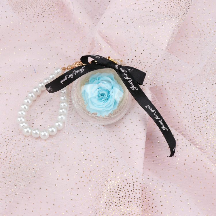 Rose Perianth Pearl Car Hanging Keychain