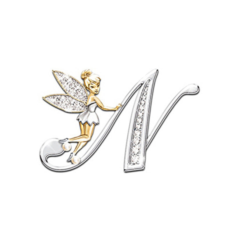 Broche de mujer con 26 letras inglesas