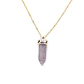 Ling Pendulum Bullet Resin Hexagon Column Pendant Stainless Steel Necklace