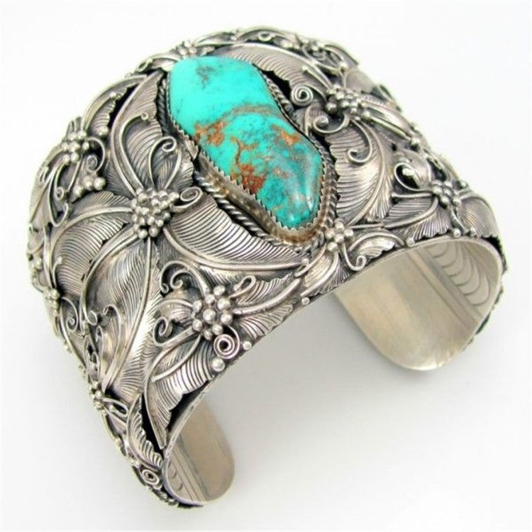 Pulsera de mariposa de turquesa chapada en aleación para hombre