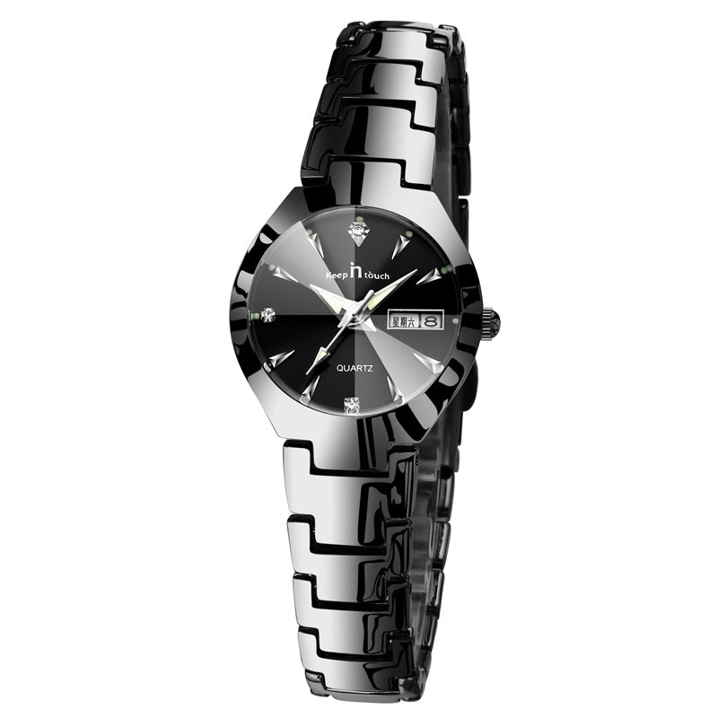 Reloj luminoso para pareja, reloj de cuarzo con calendario