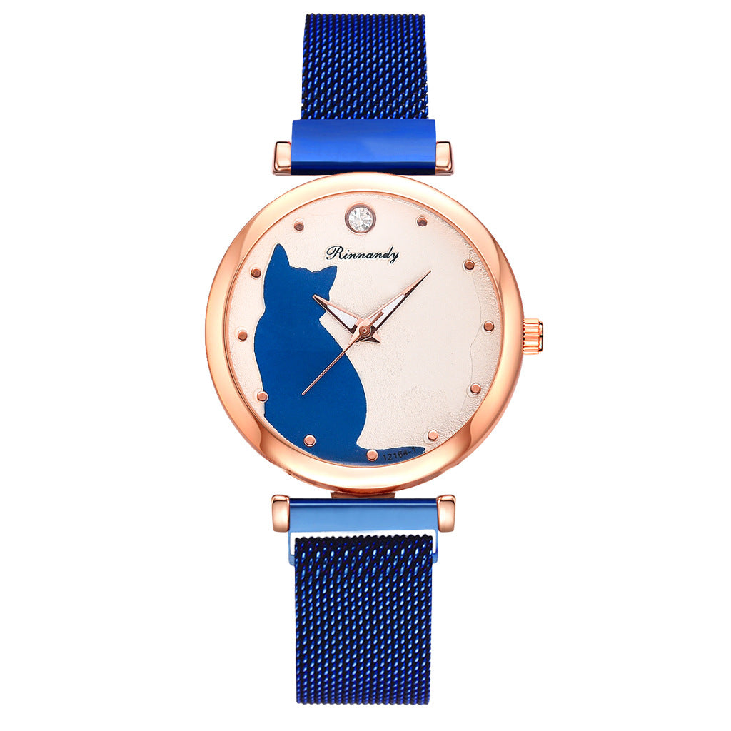 Conjunto de pulsera de reloj de gato para mujer