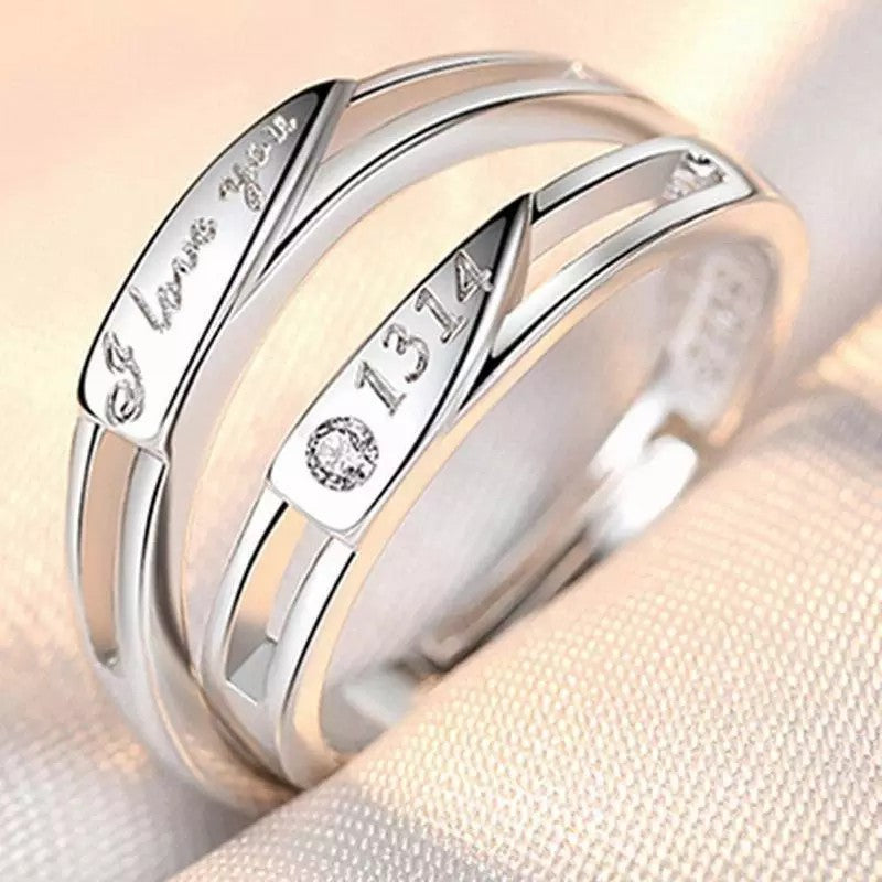 Anillos de apertura Simulación de boda Anillo de diamante