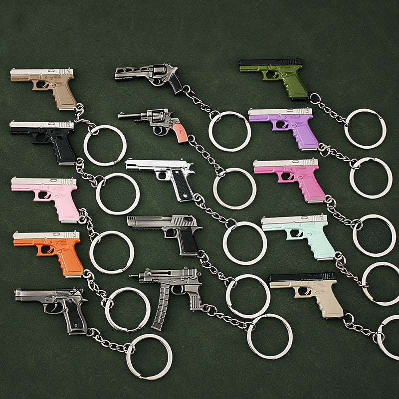 Llavero de rueda izquierda de aleación P92 modelo G17 Sand Eagle