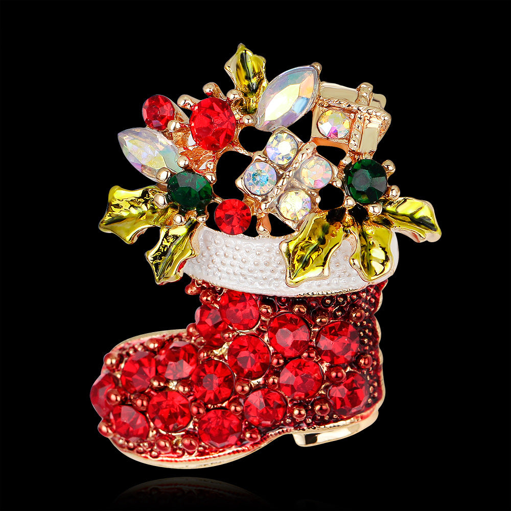 Nuevo Broche de Aleación Botas Navideñas de Moda