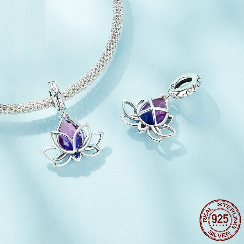 Neuer Farbverlauf Synthetischer Turmalin Lotus DIY Armband Halskette Anhänger