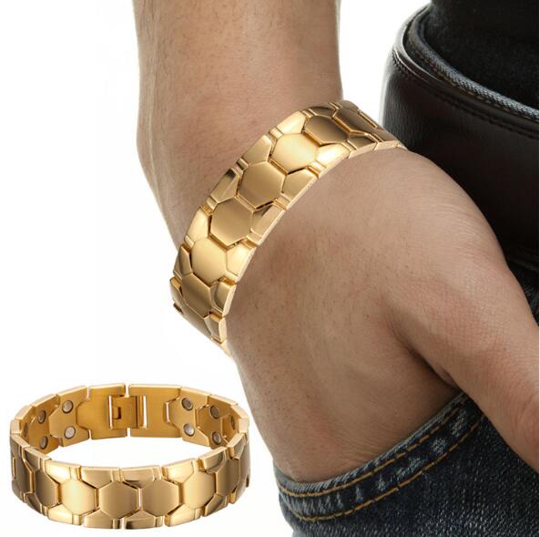 Pulsera de titanio magnética 4 en 1 de bioenergía para hombre, pulsera retorcida magnética saludable para la artritis