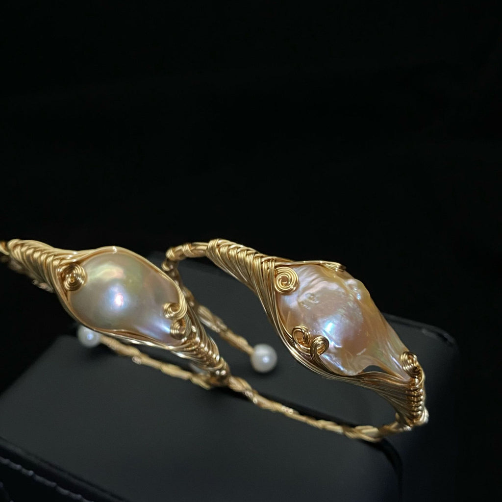 Natur Süßwasser Barock Perle Handgewebtes Verstellbares Armband