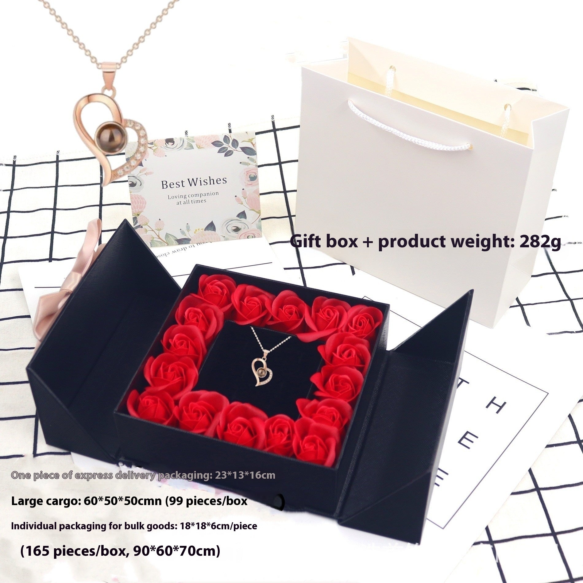 I Love You Projection Necklace Women's High-end Peach Heart